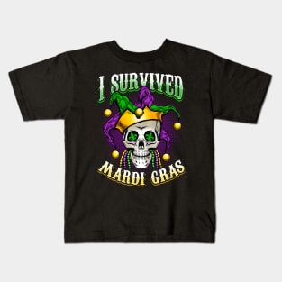 I Survived Mardi Gras Kids T-Shirt